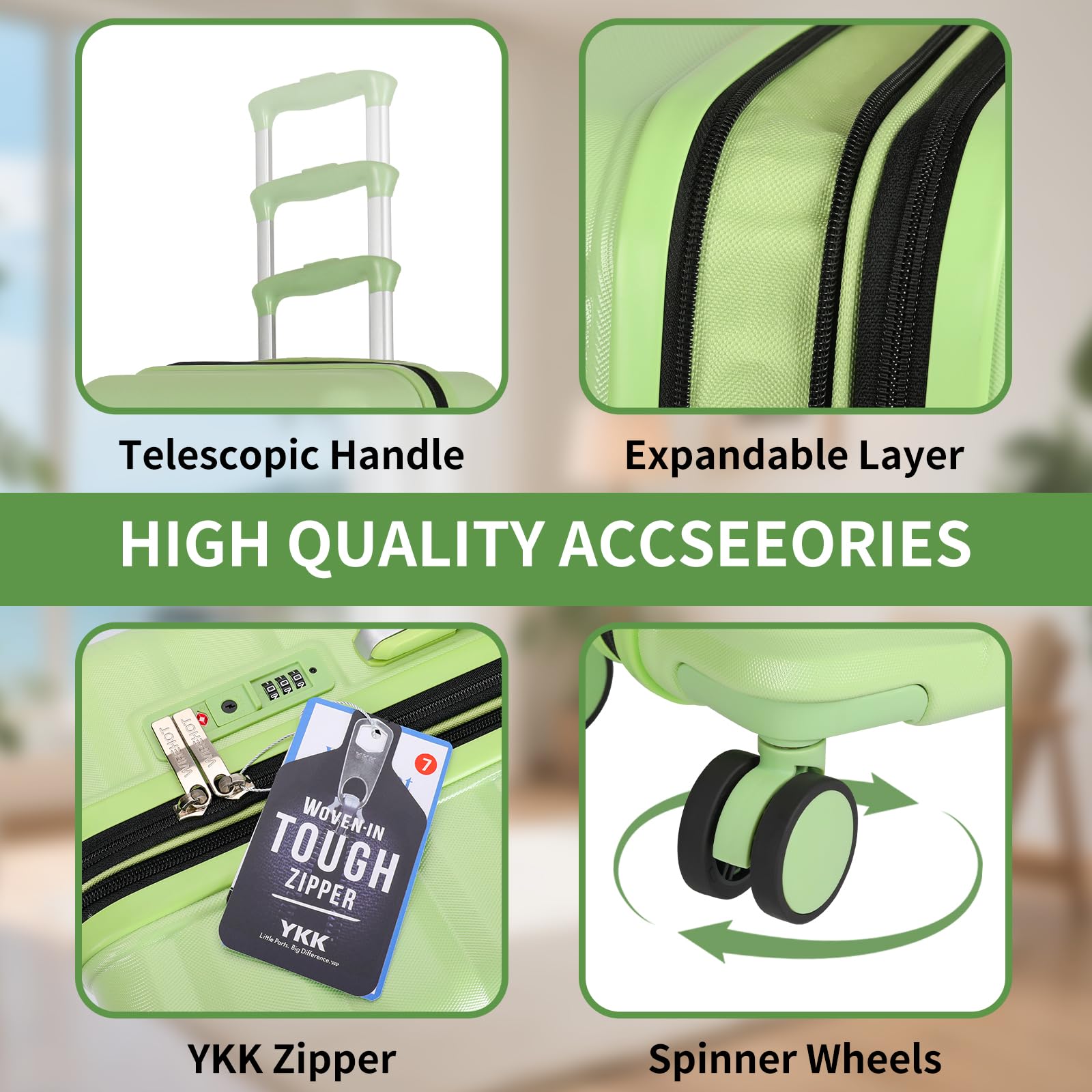 3-Piece Hardside Spinner Luggage Set