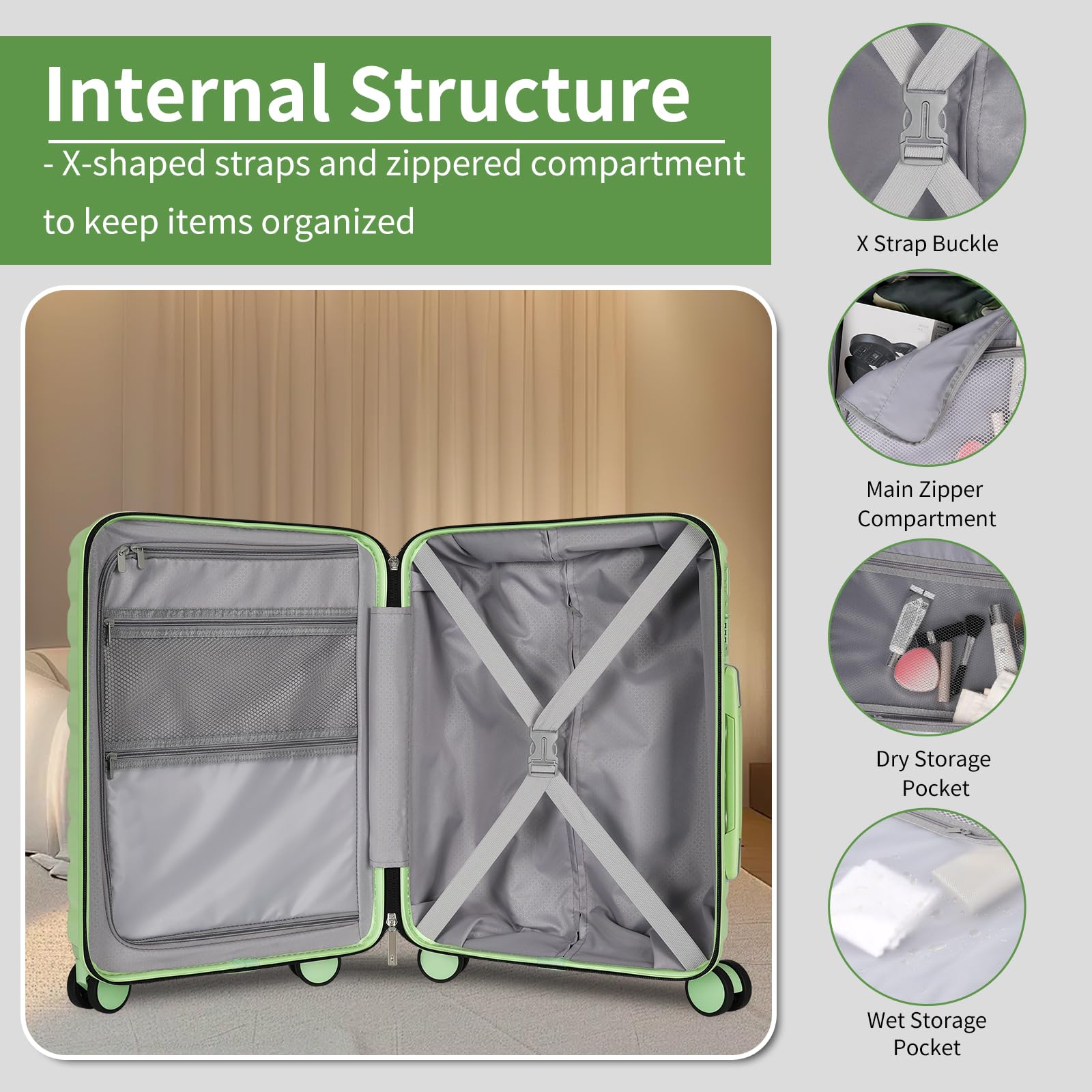 3-Piece Hardside Spinner Luggage Set